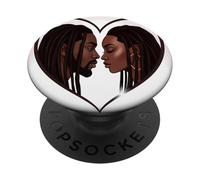 Locked in Love - Buts de Couple Noir PopSockets PopGrip Adhésif