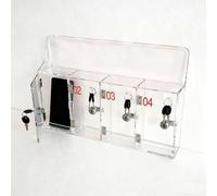 Locker Armoire de rangement en acrylique pour téléphone portable, bureau, salle de classe, salle de sport, transparent, 68,4 x 7 x 55,4 cm (20 emplacements)