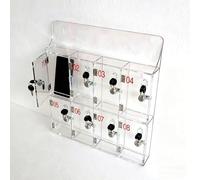 Locker Armoire de rangement en acrylique pour téléphone portable, bureau, salle de classe, salle de sport, transparent, 68,4 x 7 x 55,4 cm (20 emplacements)