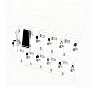 Locker Armoire de rangement en acrylique pour téléphone portable, bureau, salle de classe, salle de sport, transparent, 68,4 x 7 x 55,4 cm (20 emplacements)
