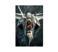 Lockheed F-35 Poster sur toile Motif avion de chasse foudre (21) Décoration murale pour salon, chambre à coucher 30 x 45 cm
