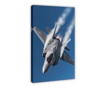 Lockheed F-35 Poster sur toile Motif avion de chasse foudre (25) Décoration murale pour salon, chambre à coucher 50 x 75 cm