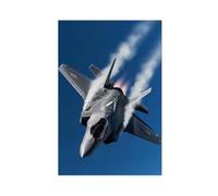 Lockheed F-35 Poster sur toile Motif avion de chasse foudre (25) Décoration murale pour salon, chambre à coucher 30 x 45 cm