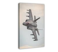 Lockheed F-35 Poster sur toile Motif avion de chasse foudre (3) Décoration murale pour salon, chambre à coucher 30 x 45 cm