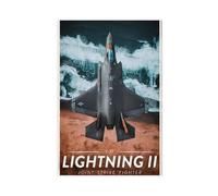 Lockheed F-35 Poster sur toile Motif avion de chasse foudre (5) Décoration murale pour salon, chambre à coucher 20 x 30 cm