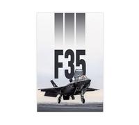 Lockheed F-35 Poster sur toile Motif avion de chasse foudre (6) Décoration murale pour salon, chambre à coucher 30 x 45 cm