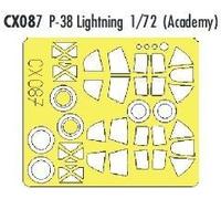 Lockheed P-38j (Pour Maquettes Academy) (Fait À Partir De Bande Jaune De Kabuki Japonais)-Eduard