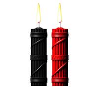 LOCKINK Lot de 2 bougies flammées pour la Saint-Valentin à basse température avec grattoir à cire rouge+noir pour la relaxation romantique, la fête, les couples, les amoureux