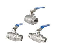 LOCKLGFMCZ 1 vanne à bille femelle passage intégral 2P BSPT (1/8", 1/4", 3/8", 1/2", 3/4", 1") en acier inoxydable 304, compatible eau, gaz et pétrole Válvula de bola roscada.(DN32,F-F)