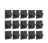 LOCKLGFMCZ Lot de 4/1 crochets muraux adhésifs en acier inoxydable for salle bain, porte-serviettes, matériel cuisine, crochet suspension polyvalent Hook Accessories(Black-16pcs)