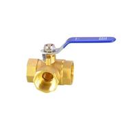 LOCKLGFMCZ Vanne à bille trois voies en laiton forme de L, vanne cuivre T, gaz, eau, 2f 4f 6f 1 Dn15 Válvula de bola roscada.(3/4",L-type)