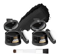 lockmio Lot de 2 poudres d'enduit de racine pour femme - Noir - Poudre pour bandes chauves, sourcils, ligne de barbe, fibres capillaires blondes clairsemées, poudre d'ombre
