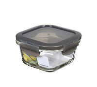 LocknLock Boîte de conservation alimentaire en verre avec couvercle 300 ml, 120 x 120 x 65 mm, carré, passe au réfrigérateur, au congélateur et au lave-vaisselle, verre borosilicate jusqu'à 400 °C,