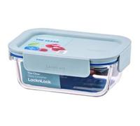 LocknLock Boîtes de conservation en verre borosilicate avec couvercle - 380 ml - Pour réfrigérateur, congélateur et lave-vaisselle - Passe au four à micro-ondes jusqu'à 400 °C