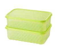 LocknLock Lot de 2 boîtes de conservation hermétiques avec couvercle, empilables et sans BPA, pour fruits et légumes, passent au micro-ondes, au congélateur et au lave-vaisselle (3,2 l)