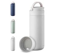 LocknLock Metro Gobelet isotherme à double paroi en acier inoxydable sans BPA avec couvercle anti-fuite et poignée - Blanc - 473 ml