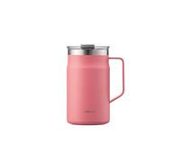 LocknLock Metro Mug en acier inoxydable 18/8 de qualité supérieure - Isolation à double paroi avec poignée - Parfaite pour table avec couvercle, rouge pêche, 591 ml