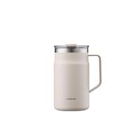 LocknLock Metro Mug en acier inoxydable 18/8 de qualité supérieure - Isolation à double paroi avec poignée - Parfaite pour table avec couvercle - Ivoire - 591 ml