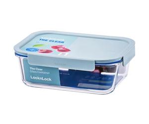 LocknLock Récipient de conservation alimentaire rectangulaire en verre transparent Menthe 2 l