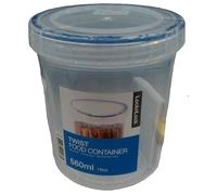 LocknLock Récipients alimentaires ronds de 560 ml avec couvercles, hermétiques et étanches, passent au micro-ondes et au lave-vaisselle avec couvercles à visser (98 x 110 mm)