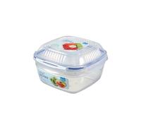 LocknLock TO GO Boîte à salade à emporter avec 2 compartiments et récipient à vinaigrette, 1,6 l, 100% hermétique et étanche, passe au lave-vaisselle et au micro-ondes, saladier sans BPA