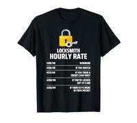 Locksmith Hourly Rate Humour Serrurier Tarif Horaire Drôle T-Shirt