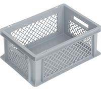 Lockweiler Bac gerbable de transport 14l polypropylène gris parois ajourées poignée traversante - NB14V2-139114220118