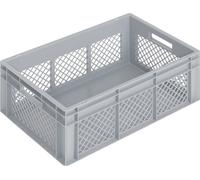 Lockweiler Bac gerbable de transport 42l polypropylène gris parois ajourées poignée traversante - NB42V2-139142220118