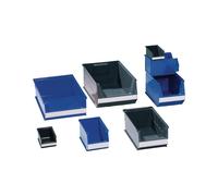Lockweiler Boîtes de rangement ouvertes L160/140xl100xH75mm PE régénéré grises