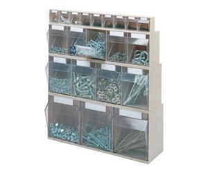Lockweiler Casier transparent H242xl600xP203mm 3 x E plastique beige LOCKWEILER Quantité:1