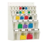 Lockweiler Casier transparent H684xl600xP185mm 18 x A, 6 x B, 5 x C, 4 x D plastique blanc Quantité:1