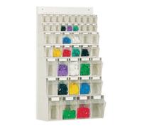 Lockweiler Casier transparent H960xl600xP185mm 18 x A, 12 x B, 10 x C, 4 x D plastique blan Quantité:1