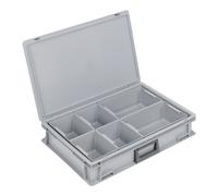 Lockweiler Mallette en plastique polypropylène 24l 4 bacs d'insertion L600xl400xH133mm 1 poignée - PC24 2XMB4 BL2XMB8 BL-13922411
