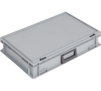 Lockweiler coffret plastique L600xl400xH133 mm PP 1 manche fermoir coulissant gris 24 l Quantité:1