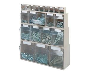 Lockweiler Lockweiler Magasin transparent bleu B600×P168×H207mm 4xGr.D PS Quantité:1