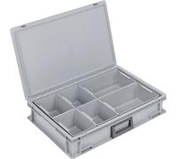 Lockweiler coffret plastique L600xl400xH133 mm PP 1 manche avec 4 boîtes compart.+fermoir c Quantité:1