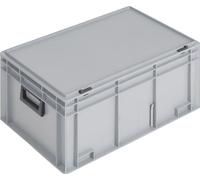 Lockweiler coffret plastique L600xl400xH293 mm PP 2 manches fermoir coulissant gris 55 l Quantité:1