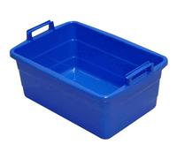 Lockweiler Wäschebehälter 85 L Blau Eckig Wanne Wäschekorb 88 cm Griffe