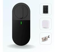 LOCKY-4 Smart Lock 3.0 Pack Serrure connectée, Codes, App Smartphone, Adaptable sur cylindre européen, Motorisée, Bluetooth, Passerelle WIFI incluse