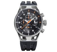 Locman Montecristo Chrono/montre homme/cadran noir/boîtier acier et titane/bracelet silicone noir 0542A01S-00BKORSK