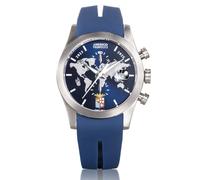 Locman Montre chronographe bleue, dédiée au Navire Amerigo Vespucci, bleu, bracelet