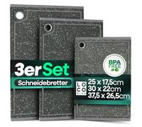 Loco Bird Lot de 3 planches à découper en plastique - 33 x 22 cm/28 x 22 cm/15 x 22 cm - Planche de cuisine pour la cuisine - Planche à découper en bois