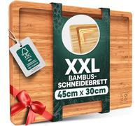 Loco Bird Planche à Découper Bois - 45x30cm Planche a Decouper Bois Cuisine avec rainure à jus - Cutting Board Bambou - Chopping Board Professionnelle