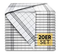 Loco Bird Torchons de cuisine en coton 50x70 cm gris - Set de 20 pièces - Torchons à vaisselle de qualité supérieure - torchon cuisine 100% coton - vert