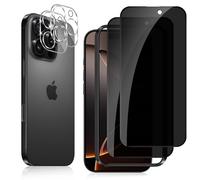Locofun Anti-Espion Protecteur d'écran pour iPhone 16 Pro Max 6.9" 5G avec Positionnement, Anti-Spy Verre Trempé avec Protecteur d'Objectif de Caméra [2+2 Pièces], Dureté 9H Privacy Film