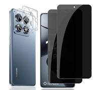 Locofun Anti-Espion Protecteur d'écran pour Xiaomi 14T Pro 5G,[2+2 Pièces] Anti-Spy Verre Trempé avec Protecteur d'Objectif de Caméra, Dureté 9H 3D Privacy Film Protection