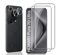 Locofun Verre Trempé pour Huawei Pura 70 Ultra, 2 Pièces Protection écran Film avec 2 Pièces Caméra Arrière Protecteur, Dureté 9H Film en sans Bulles,Ultra HD Vitre Trempé