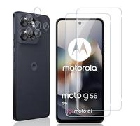 Locofun Verre Trempé pour Motorola Moto G56, 2 Pièces Protection écran Film avec 2 Pièces Caméra Arrière Protecteur, Dureté 9H Film Objectif Ultra HD Vitre Trempé