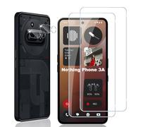Locofun Verre Trempé pour Nothing Phone 3A 5G, 2 Pièces Protection écran Film avec 2 Pièces Caméra Arrière Protecteur, Dureté 9H Film Objectif Ultra HD Vitre Trempé