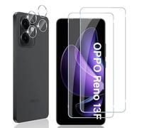 Locofun Verre Trempé pour Oppo Reno 13F/ 13 F 5G, 2 Pièces Protection écran Film avec 2 Pièces Caméra Arrière Protecteur, Dureté 9H Film Objectif Ultra HD Vitre Trempé